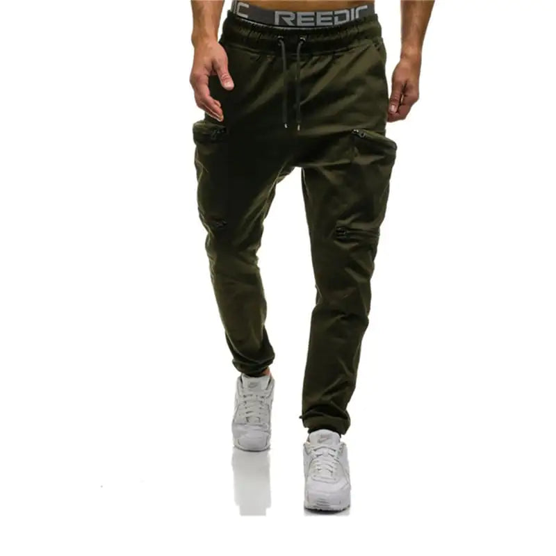 Slim-fit Camouflage Mid-waist Sports Trousers
