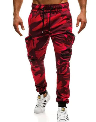 Slim-fit Camouflage Mid-waist Sports Trousers